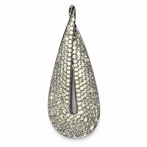Lia Sophia Crystal Pavé Teardrop Pendant Silver Tone Statement Charm Pendant